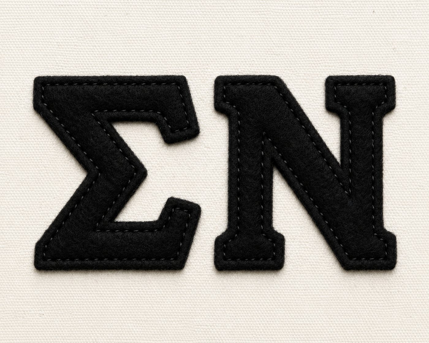 Close-up of a die cut felt patch